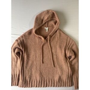 Forever 21 Blush Pink Drawstring Y2K Pullover Sweater Hoodie Size Large Women's